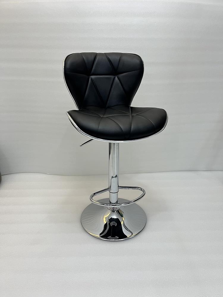 1128 Black Leather Bar Stool 2 SET