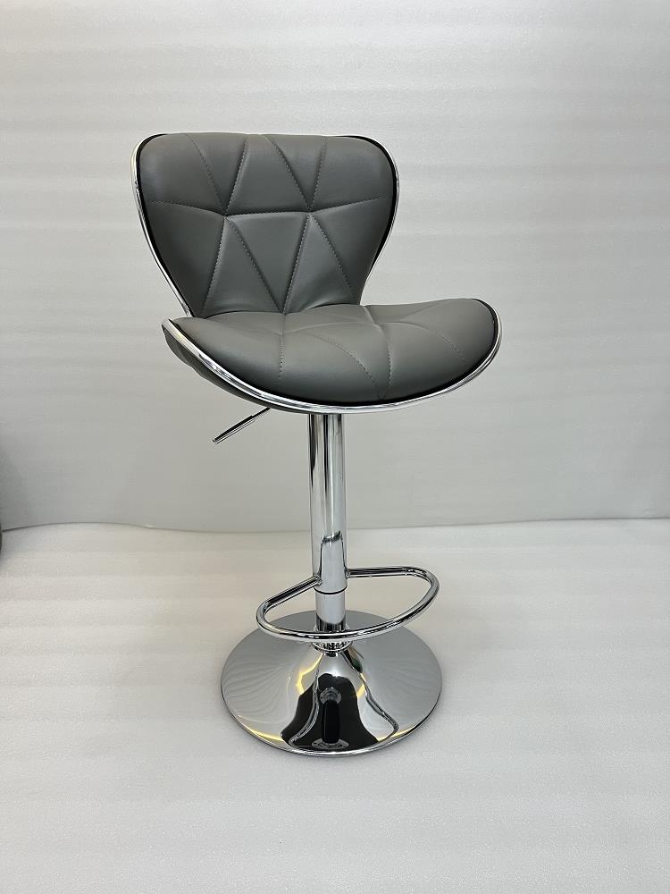 1129 Gray Leather Bar Stool 2 SET