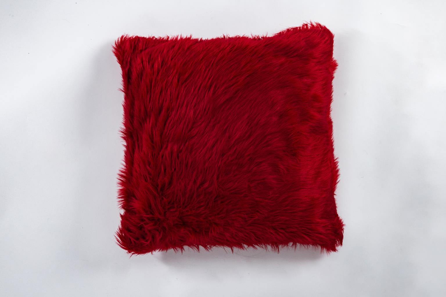 551 RED Faux Fur Pillow	