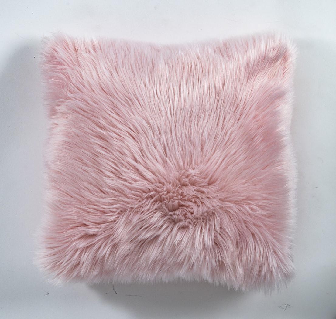 659 Pink Faux Fur Pillow	