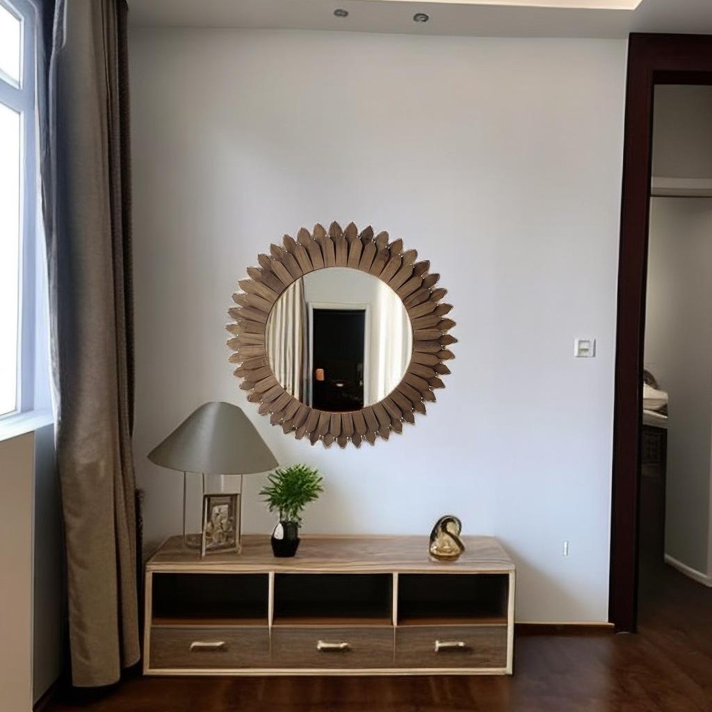 1154 RUSTIC WOOD MIRROR	